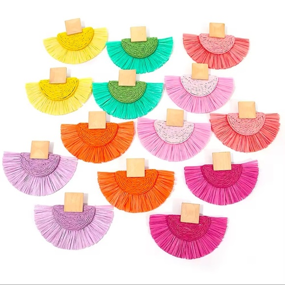 Anthropologie Lavender Rattan Bohemian Earrings - Picture 11 of 11